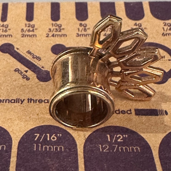 Tawapa  Rose Gold Eyelet Tunnel (one available.) 1/2” (12.7mm) - Picture 4 of 8